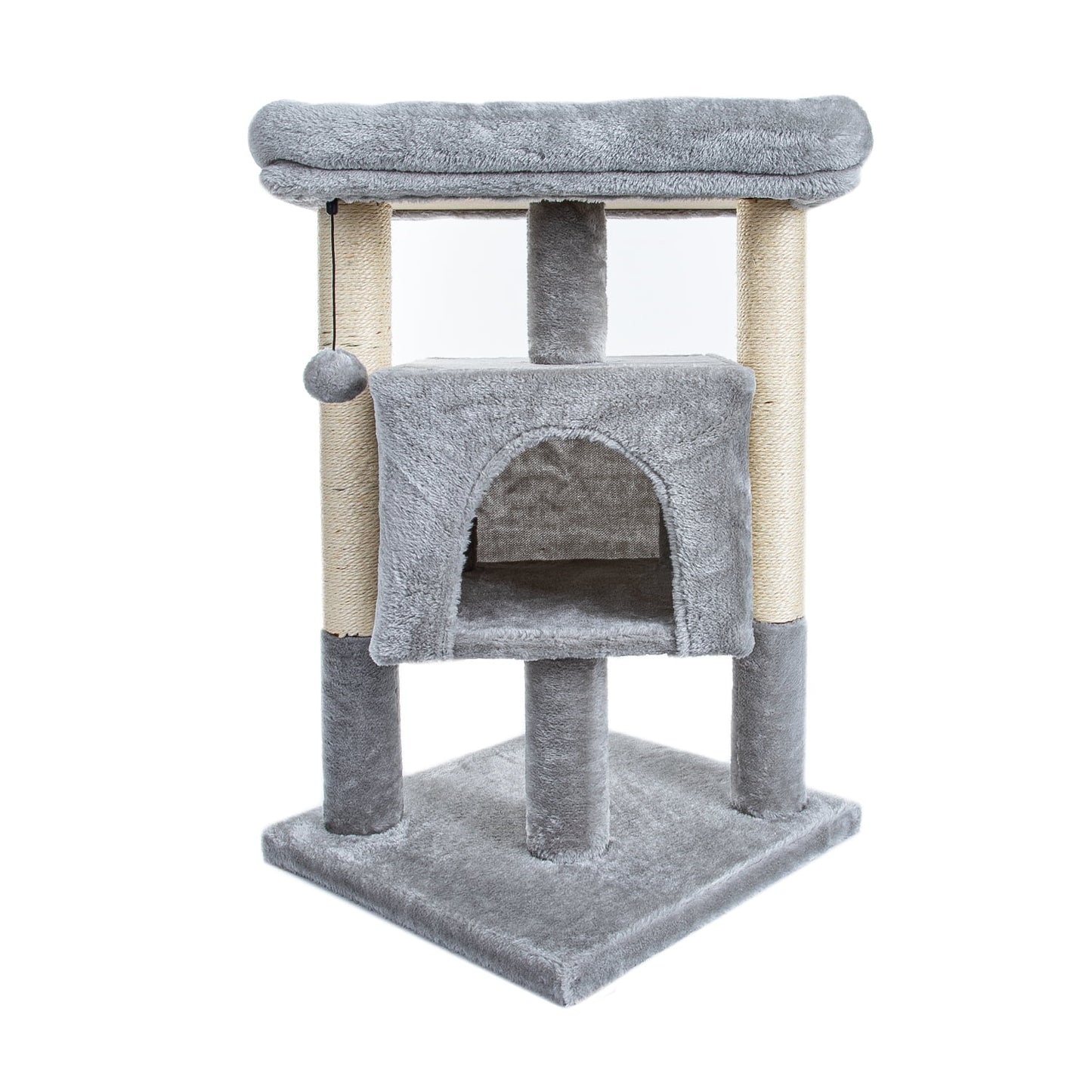 29" Cat Tree Tower for Indoor Cats Cat Condo with Sisal Scratching Posts, Plush Perch, Cat Bed Furniture, Beige