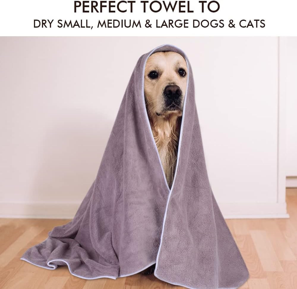 Dog Towel Super Absorbent Pet Bath Towel Microfiber Dog Drying Towel for Small, Medium, Large Dogs and Cats