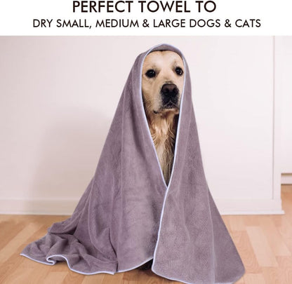Dog Towel Super Absorbent Pet Bath Towel Microfiber Dog Drying Towel for Small, Medium, Large Dogs and Cats