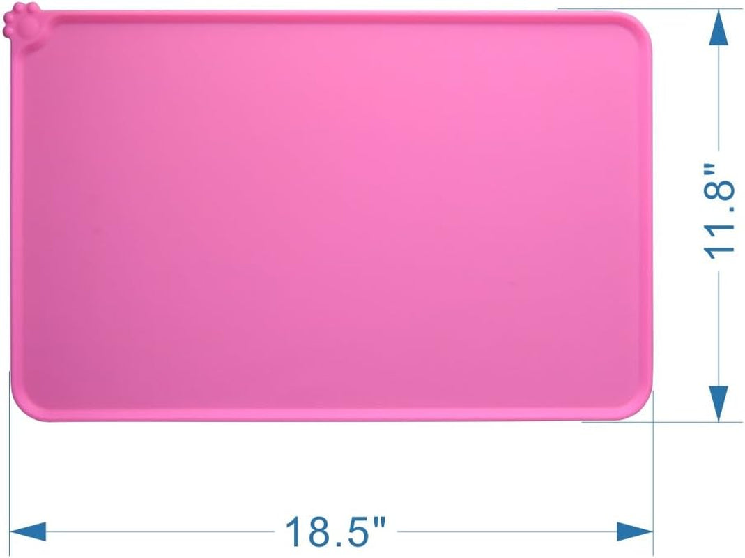 Dog Food Mat, Silicone Dog Cat Bowl Mat, Non Slip Pet Feeding Mat Waterproof Dog Placemat for Small Animals
