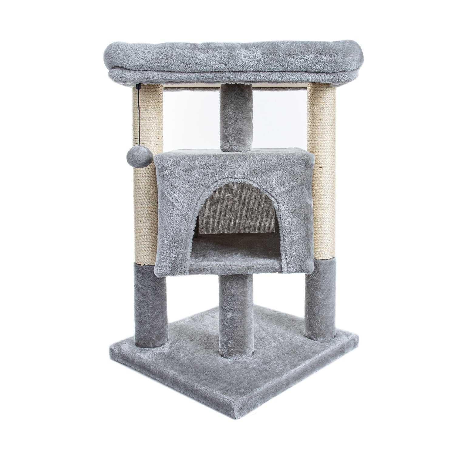 29" Cat Tree Tower for Indoor Cats Cat Condo with Sisal Scratching Posts, Plush Perch, Cat Bed Furniture, Beige