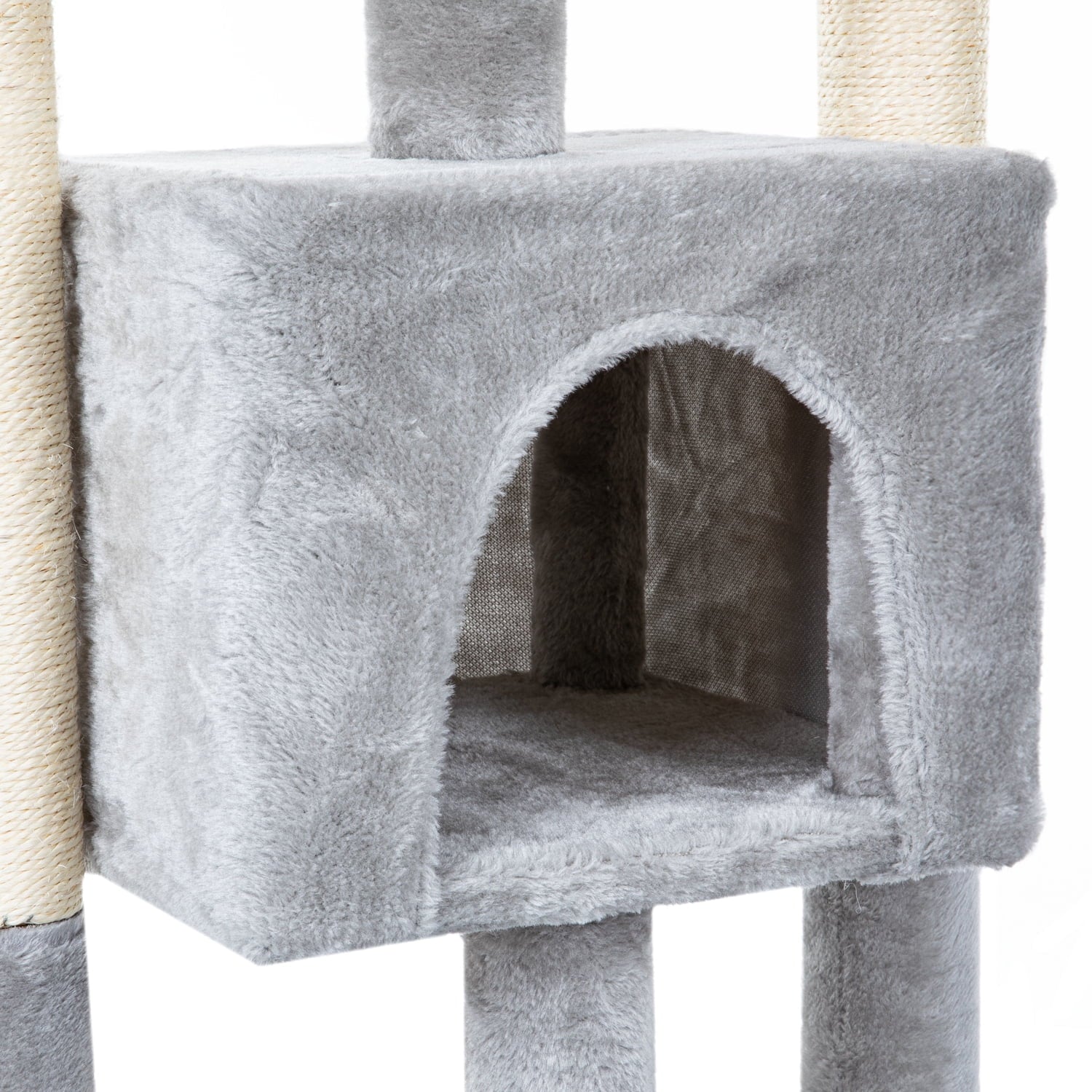 29" Cat Tree Tower for Indoor Cats Cat Condo with Sisal Scratching Posts, Plush Perch, Cat Bed Furniture, Beige